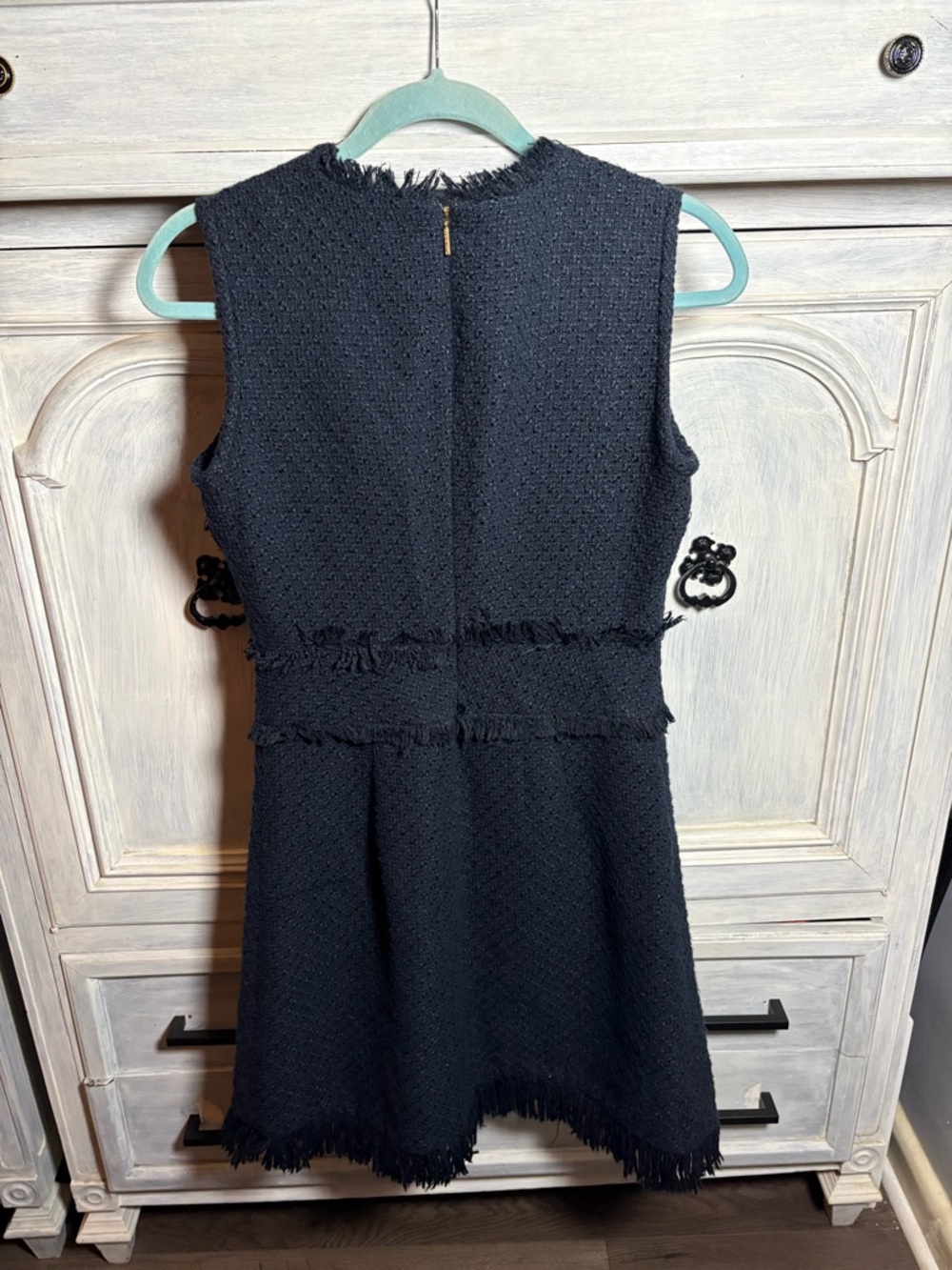 Tory Burch Navy Tweed Natalie Sheath Dress Preppy Resortwear Quiet Luxury - Picture 7 of 9